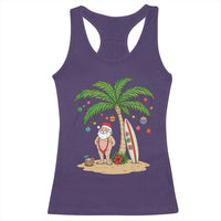 Funny Christmas In July Beach Racerback Tank Top Mankini Santa Summer Swimsuit Summer Holiday Vacation Graphic