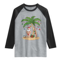 Funny Christmas In July Beach Raglan Shirt Mankini Santa Summer Swimsuit Summer Holiday Vacation Graphic