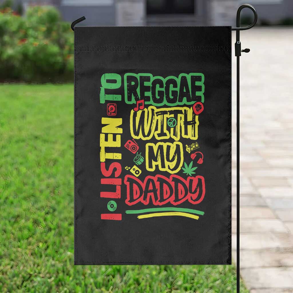 Rasta Baby Garden Flag I Listen to Reggae with My Daddy - Wonder Print Shop