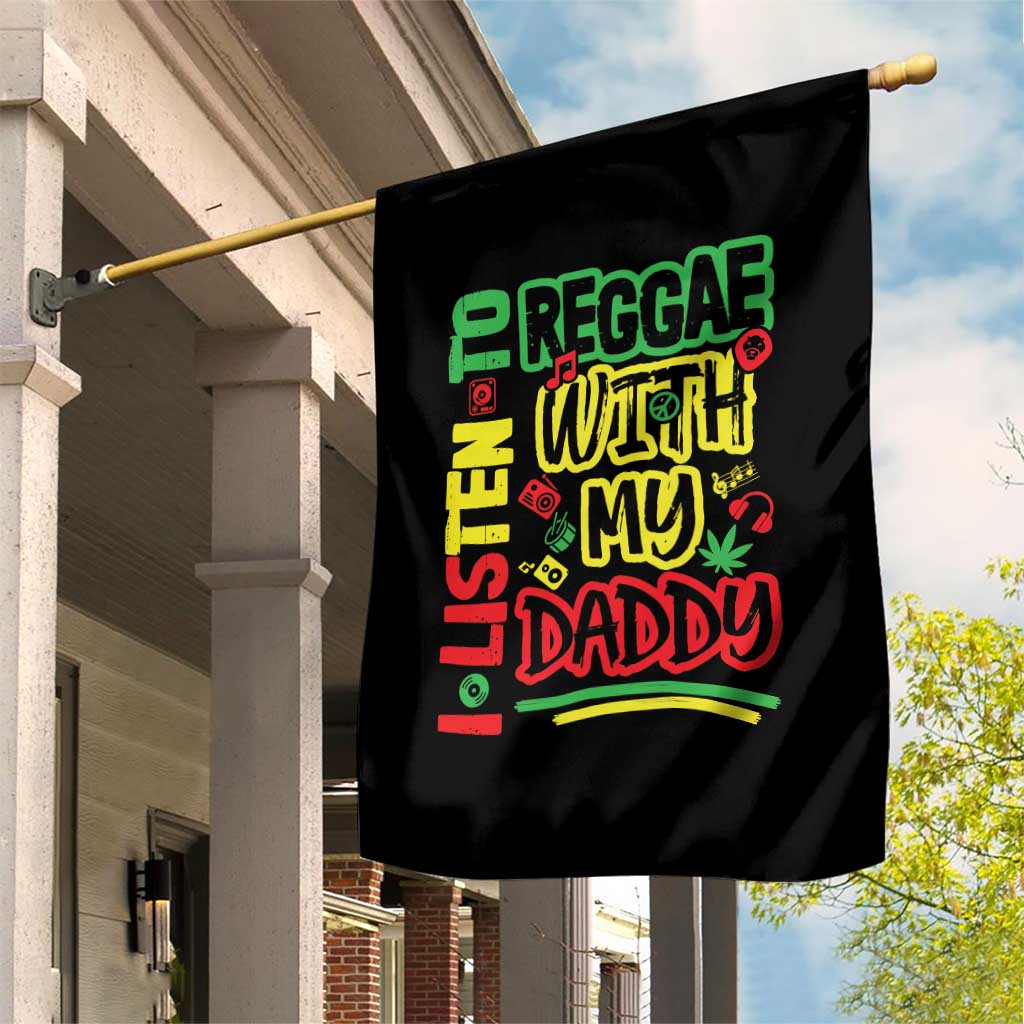 Rasta Baby Garden Flag I Listen to Reggae with My Daddy - Wonder Print Shop