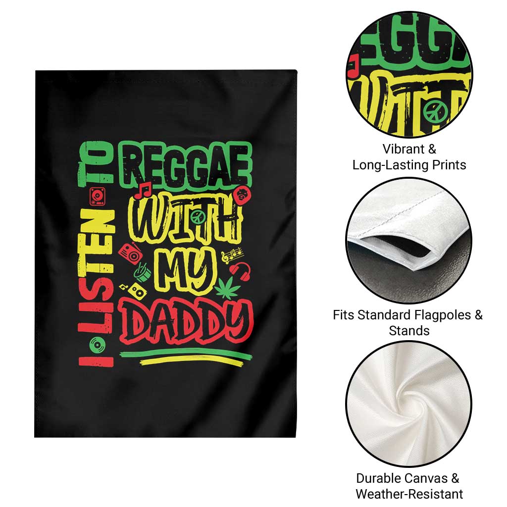 Rasta Baby Garden Flag I Listen to Reggae with My Daddy - Wonder Print Shop