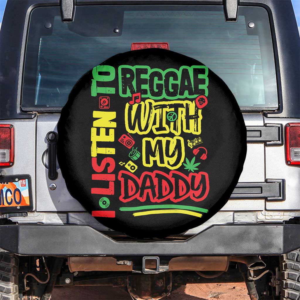 Rasta Baby Spare Tire Cover I Listen to Reggae with My Daddy - Wonder Print Shop