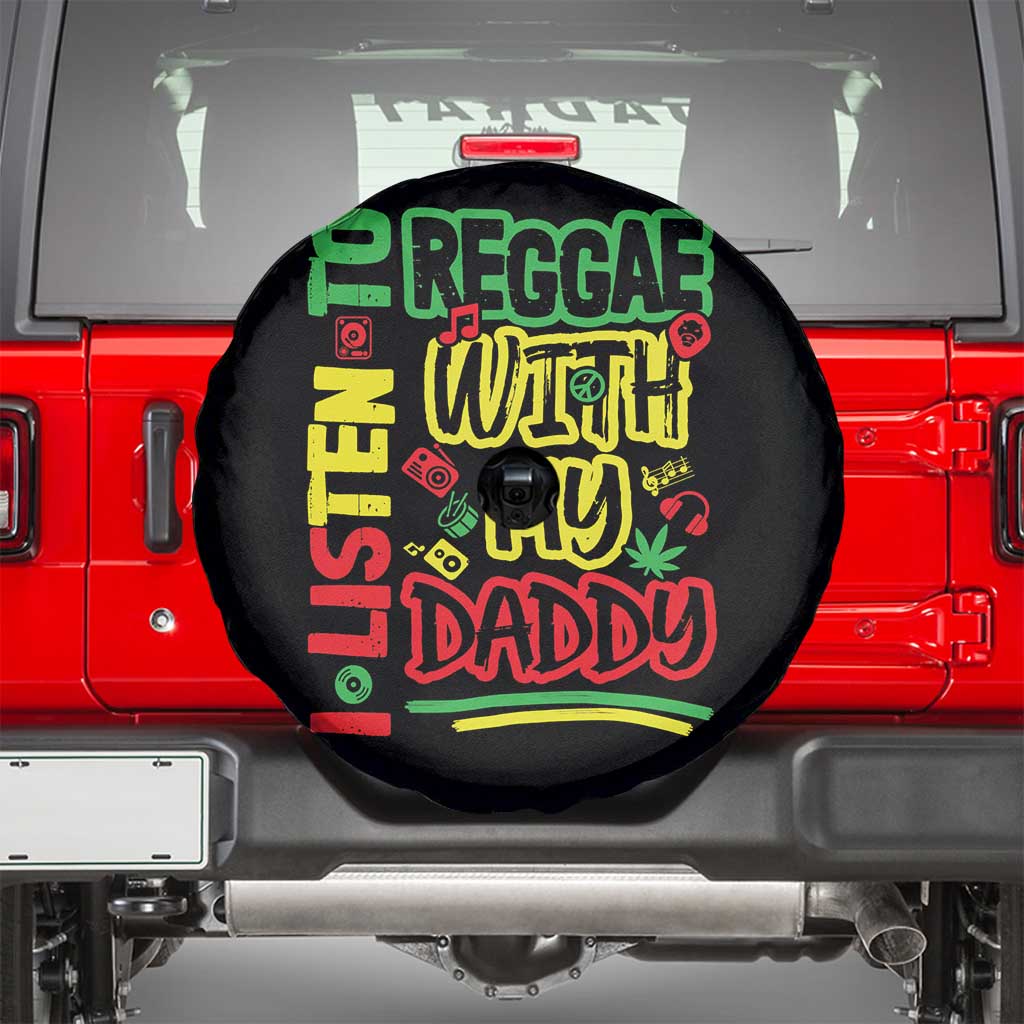 Rasta Baby Spare Tire Cover I Listen to Reggae with My Daddy - Wonder Print Shop