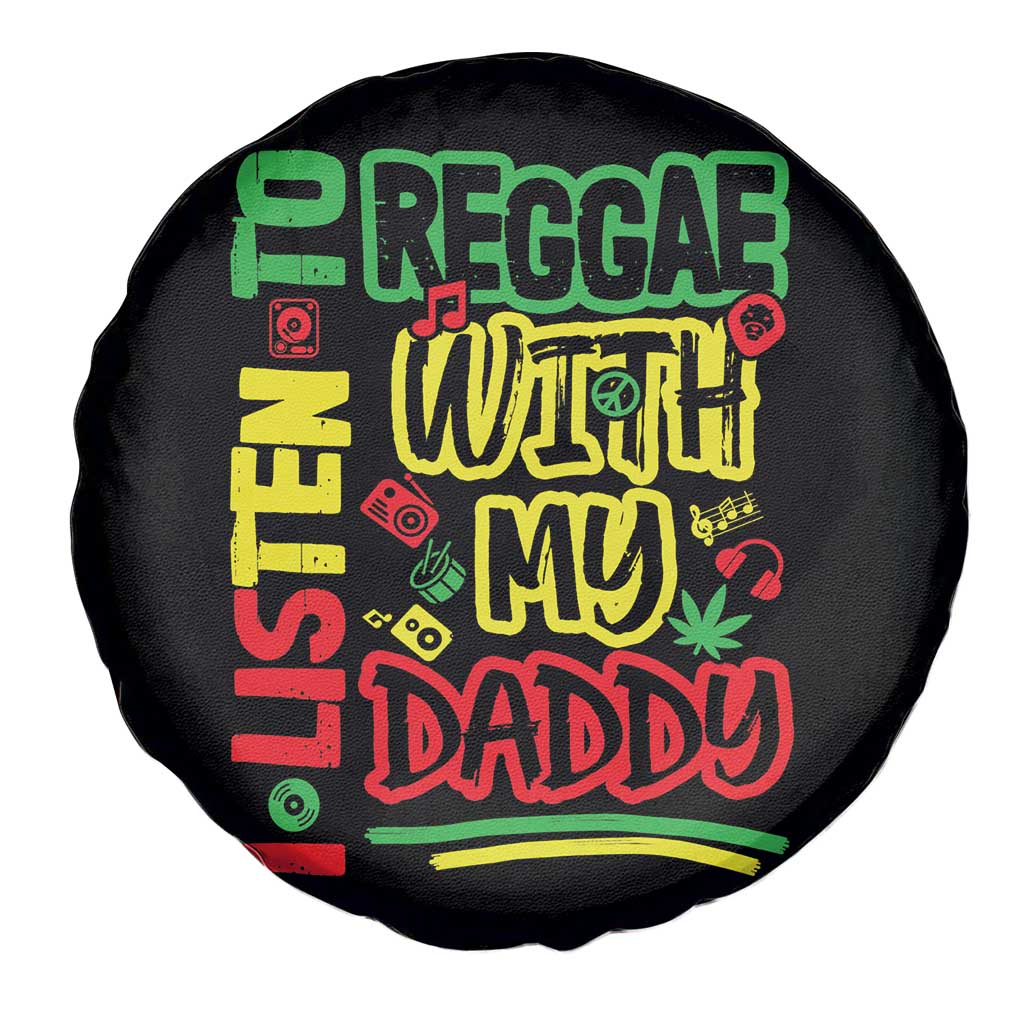 Rasta Baby Spare Tire Cover I Listen to Reggae with My Daddy - Wonder Print Shop