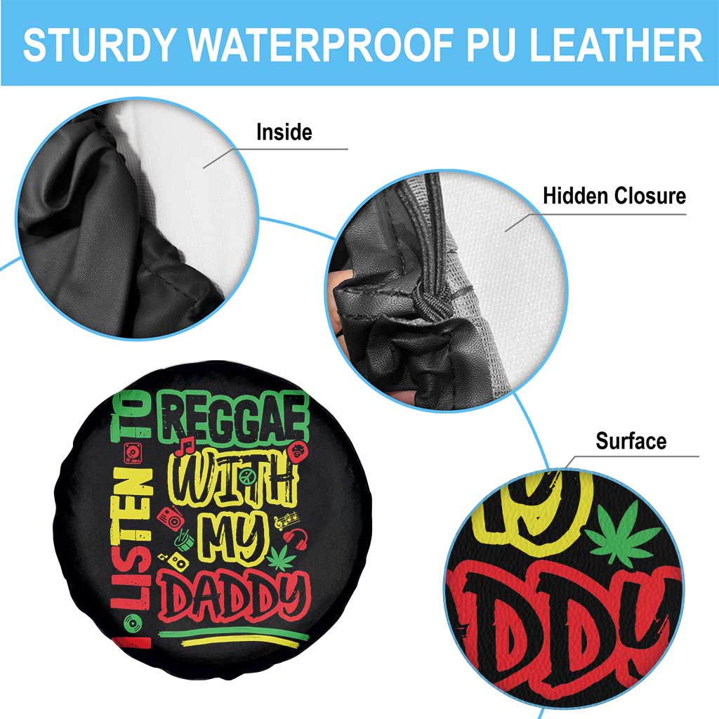 Rasta Baby Spare Tire Cover I Listen to Reggae with My Daddy - Wonder Print Shop