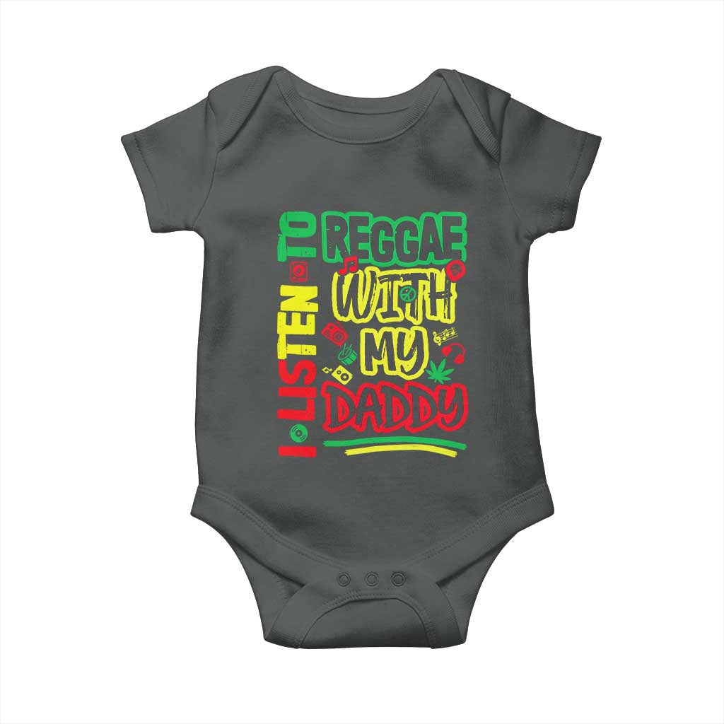 Rasta Baby Baby Onesie I Listen to Reggae with My Daddy - Wonder Print Shop