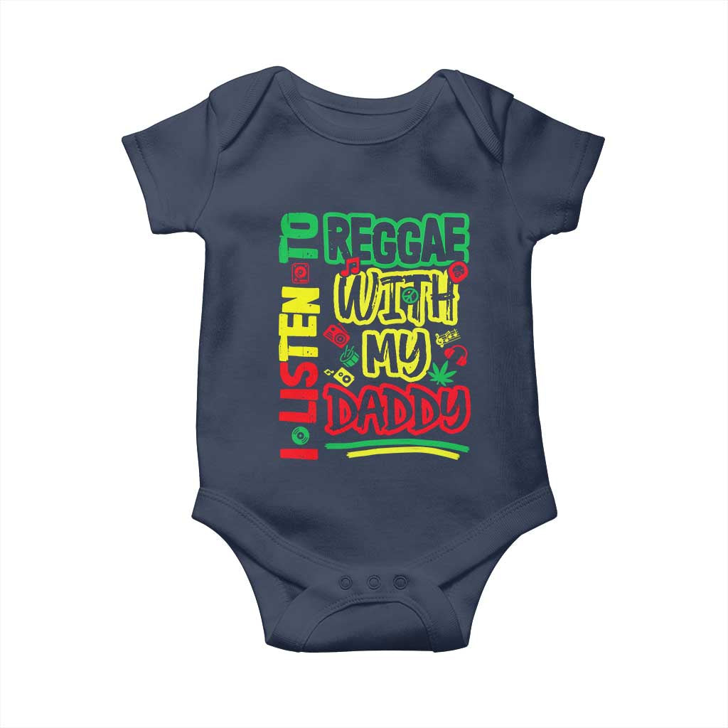 Rasta Baby Baby Onesie I Listen to Reggae with My Daddy - Wonder Print Shop