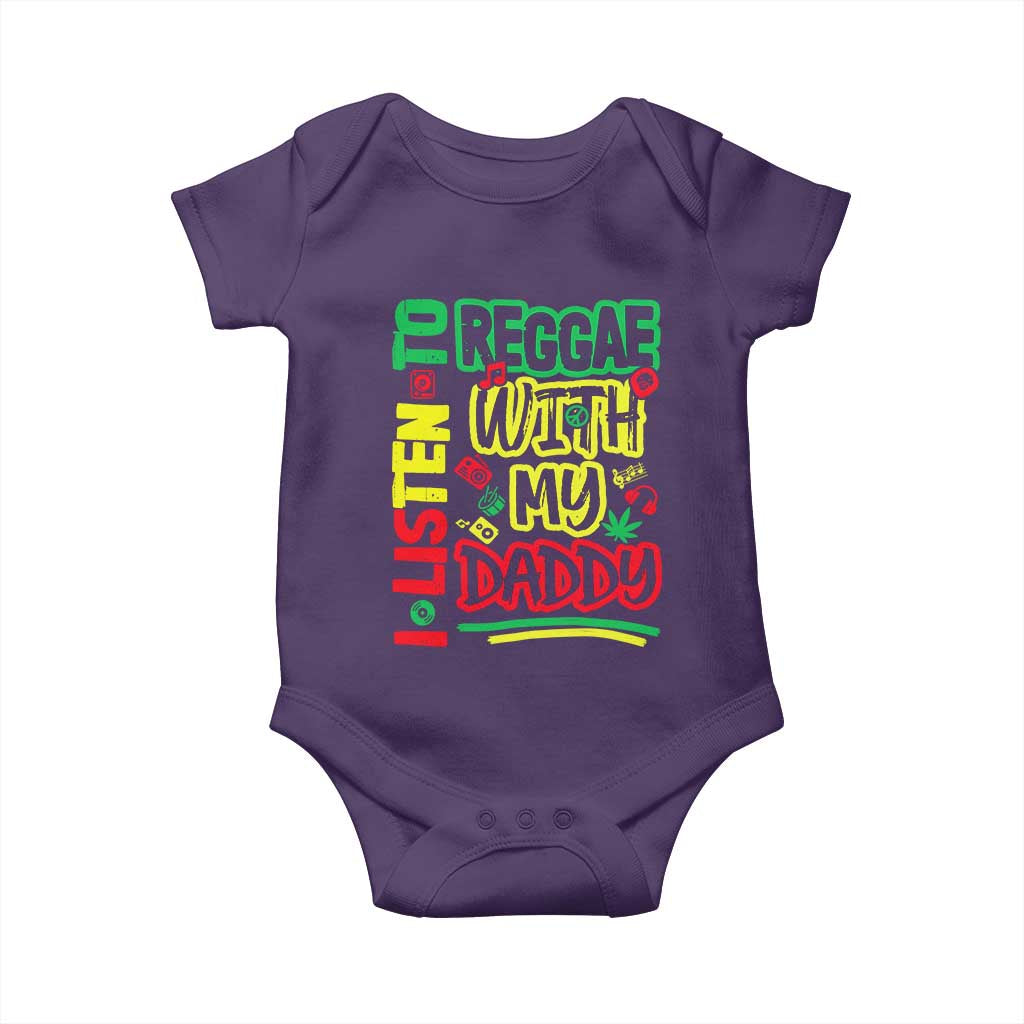 Rasta Baby Baby Onesie I Listen to Reggae with My Daddy - Wonder Print Shop