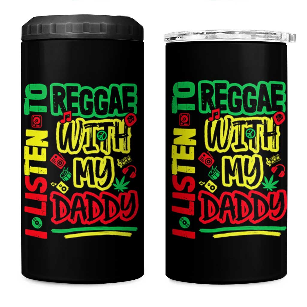 Rasta Baby 4 in 1 Can Cooler Tumbler I Listen to Reggae with My Daddy - Wonder Print Shop