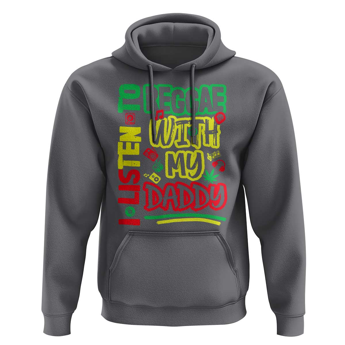 Rasta Baby Hoodie I Listen to Reggae with My Daddy - Wonder Print Shop
