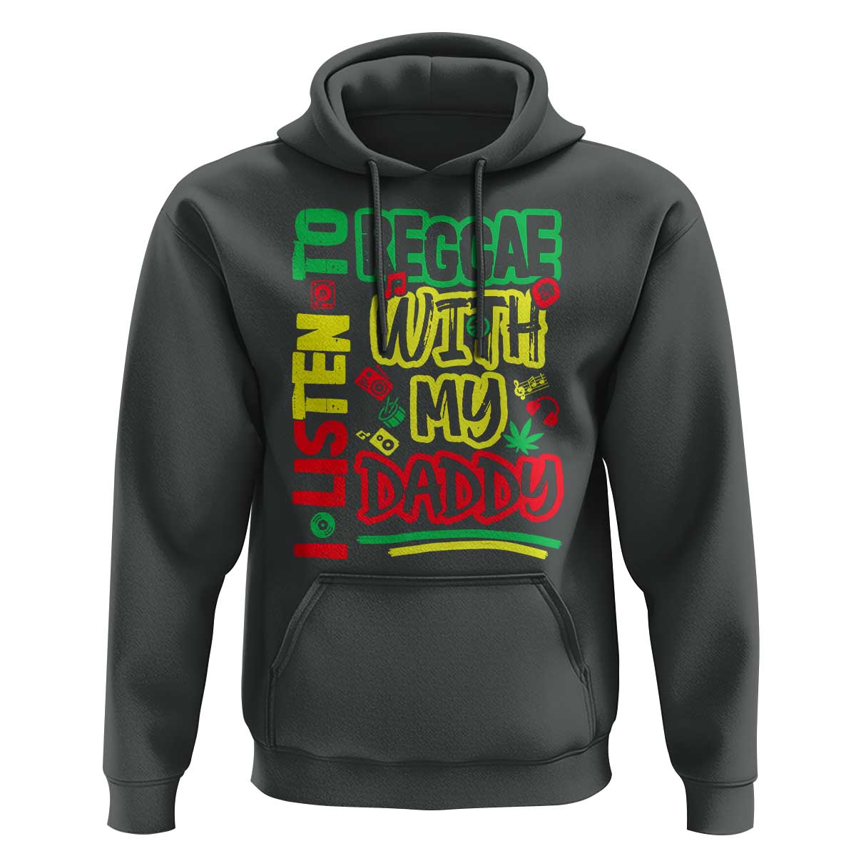 Rasta Baby Hoodie I Listen to Reggae with My Daddy - Wonder Print Shop
