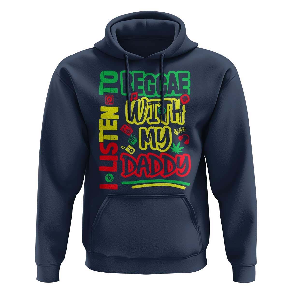 Rasta Baby Hoodie I Listen to Reggae with My Daddy - Wonder Print Shop