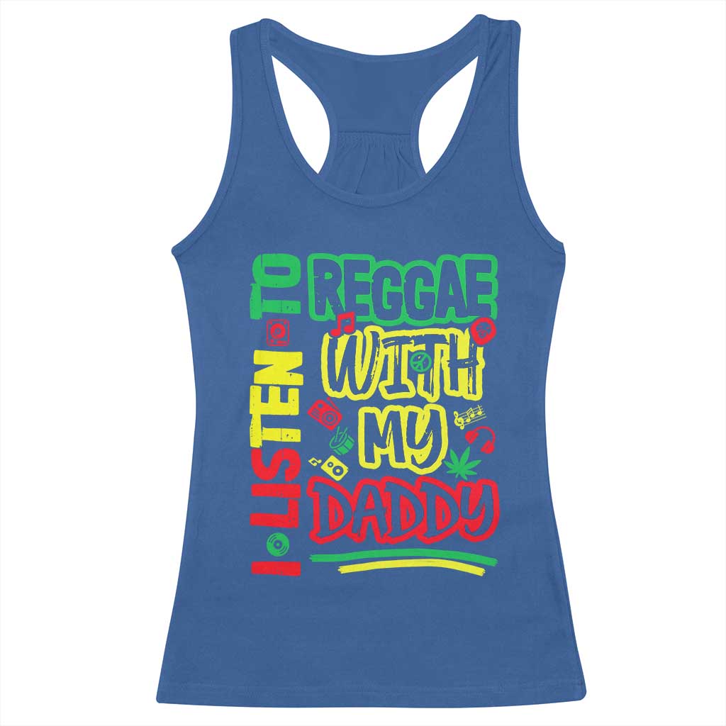 Rasta Baby Racerback Tank Top I Listen to Reggae with My Daddy - Wonder Print Shop