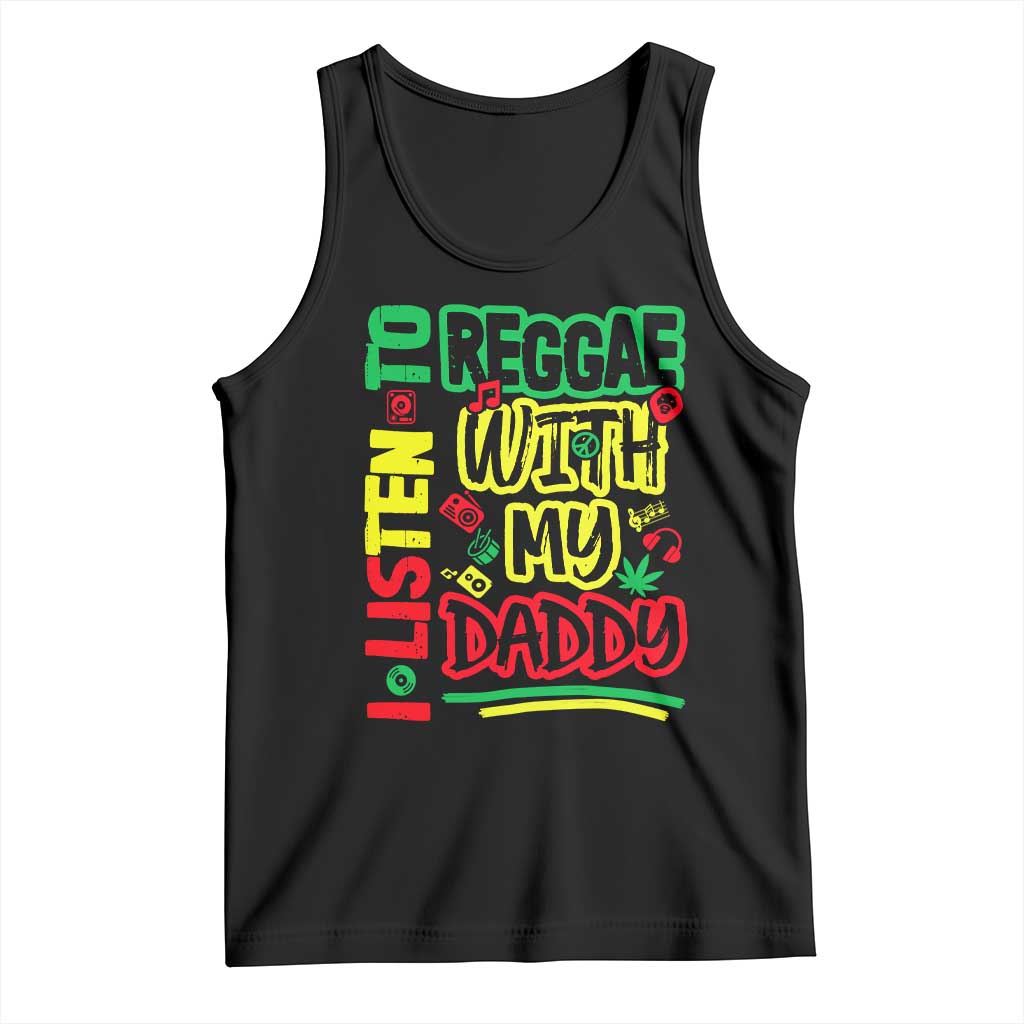 Rasta Baby Tank Top I Listen to Reggae with My Daddy - Wonder Print Shop