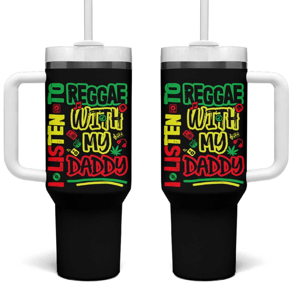 Rasta Baby Tumbler With Handle I Listen to Reggae with My Daddy - Wonder Print Shop