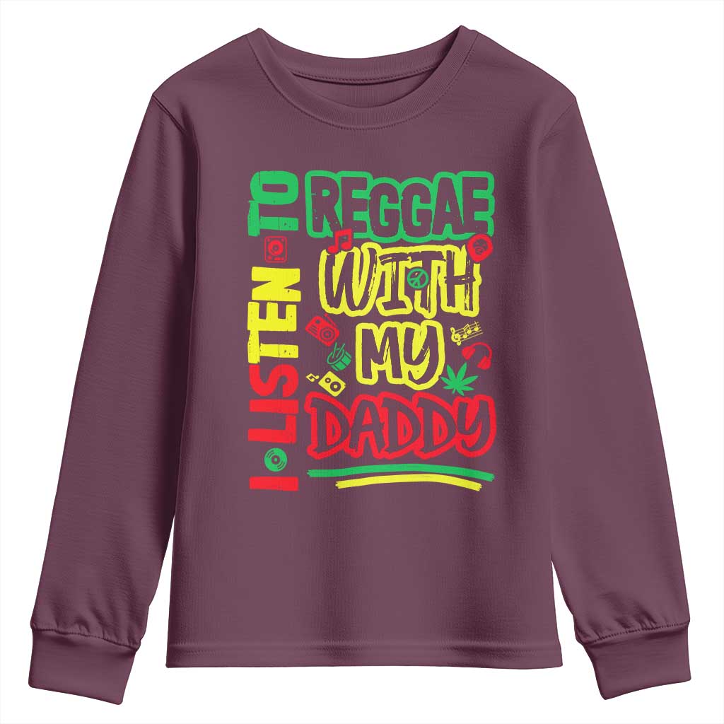 Rasta Baby Youth Sweatshirt I Listen to Reggae with My Daddy - Wonder Print Shop