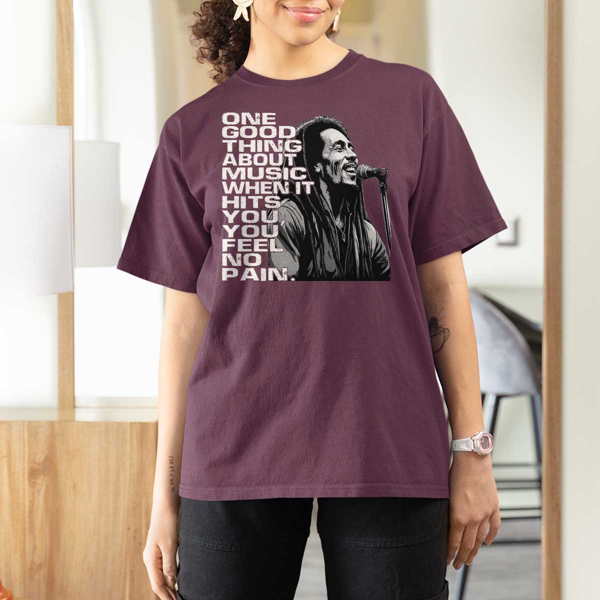 Vintage Marley T Shirt For Women Jamaica Jamaican Rasta Reggage Music - Wonder Print Shop