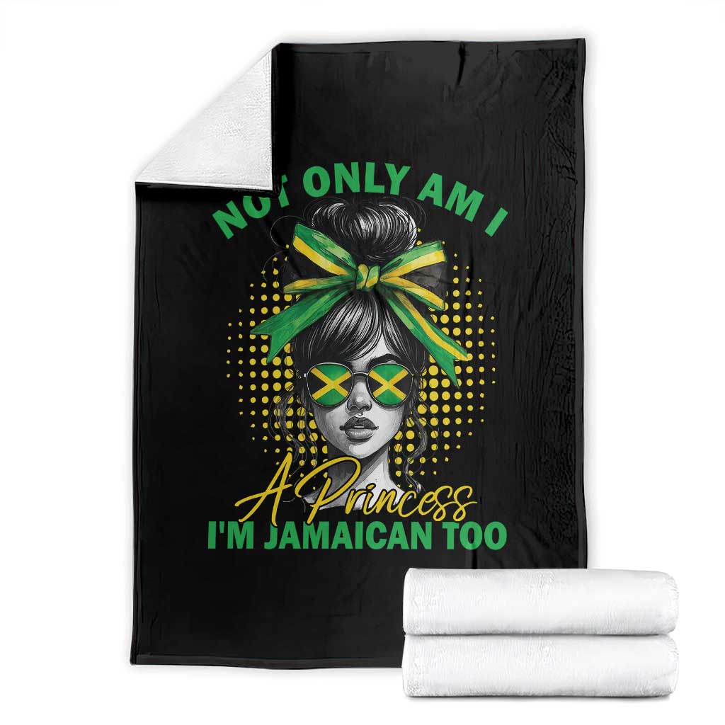 Jamaican Girl Throw Blanket Messy Bun Not Only Am I A Princess Im Jamaican Too - Wonder Print Shop