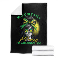 Jamaican Girl Throw Blanket Messy Bun Not Only Am I A Princess Im Jamaican Too - Wonder Print Shop