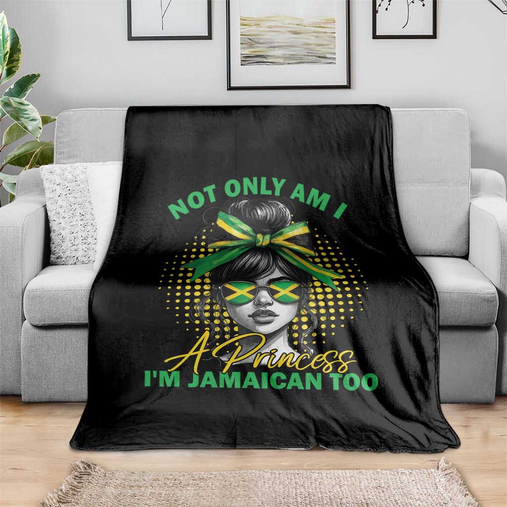 Jamaican Girl Throw Blanket Messy Bun Not Only Am I A Princess Im Jamaican Too - Wonder Print Shop