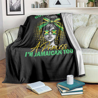 Jamaican Girl Throw Blanket Messy Bun Not Only Am I A Princess Im Jamaican Too - Wonder Print Shop