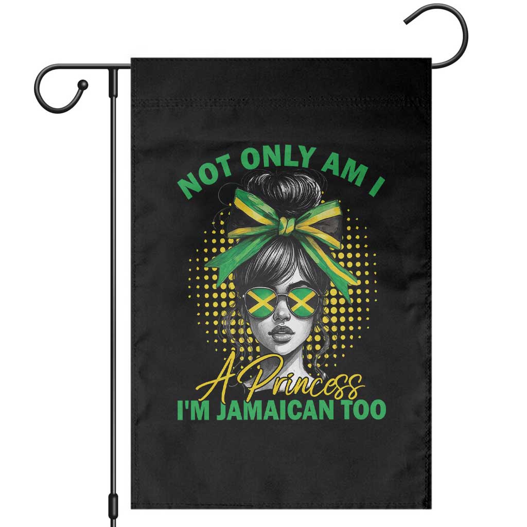 Jamaican Girl Garden Flag Messy Bun Not Only Am I A Princess Im Jamaican Too - Wonder Print Shop