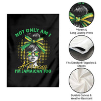 Jamaican Girl Garden Flag Messy Bun Not Only Am I A Princess Im Jamaican Too - Wonder Print Shop