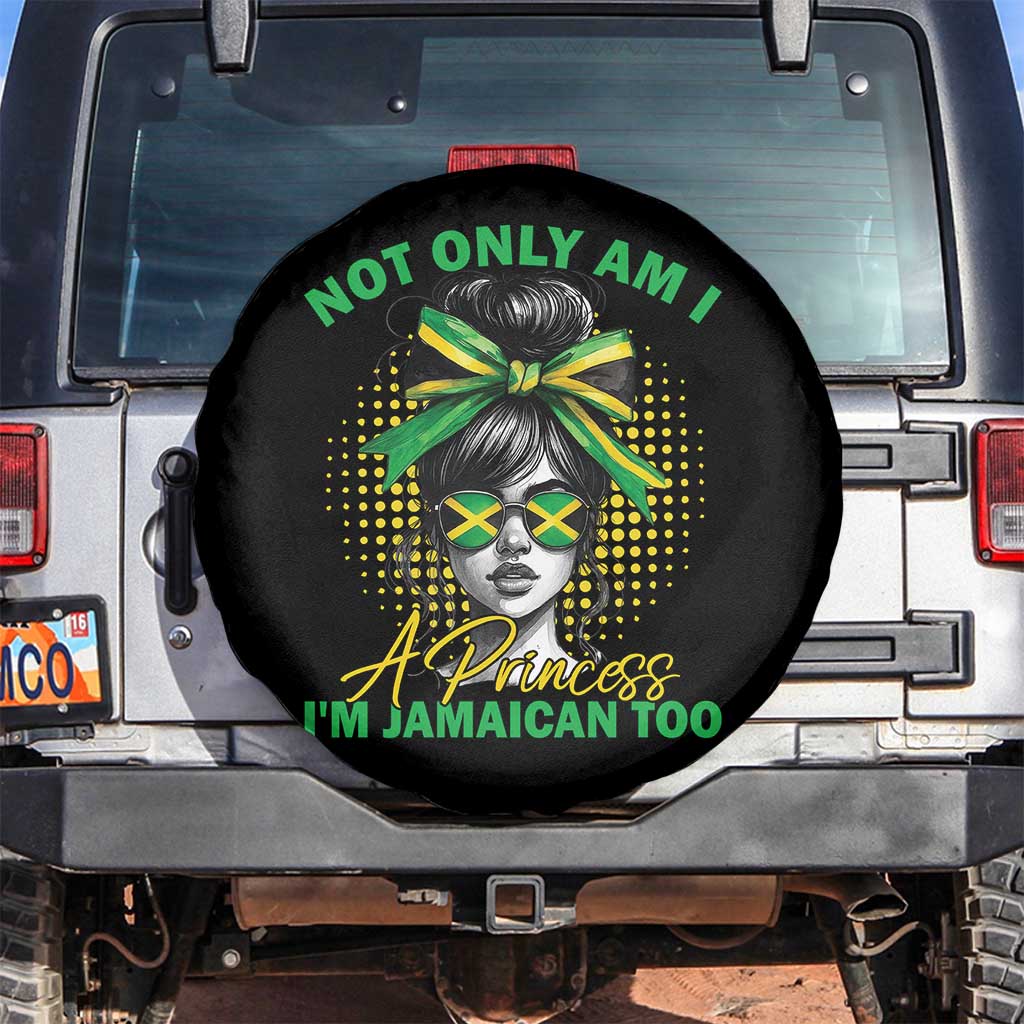 Jamaican Girl Spare Tire Cover Messy Bun Not Only Am I A Princess Im Jamaican Too - Wonder Print Shop