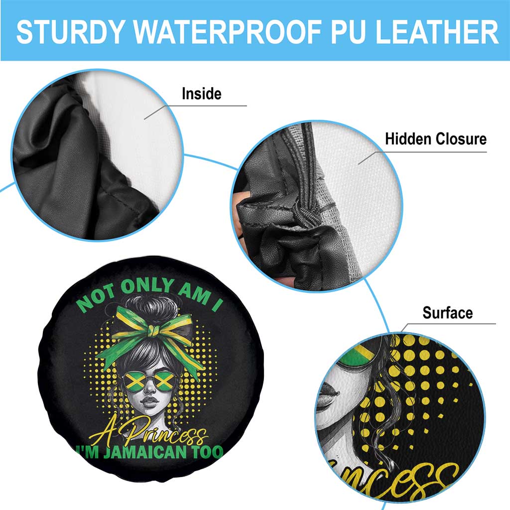 Jamaican Girl Spare Tire Cover Messy Bun Not Only Am I A Princess Im Jamaican Too - Wonder Print Shop