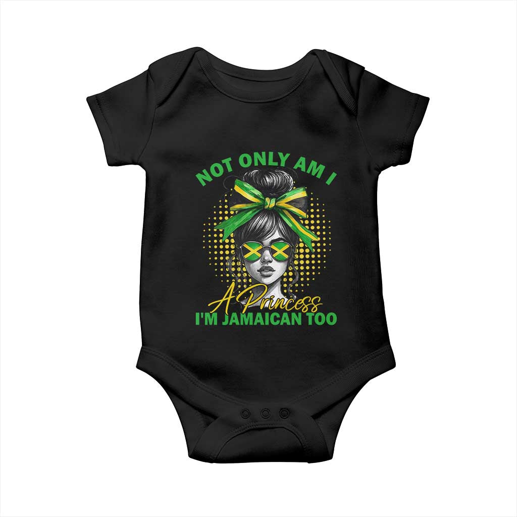 Jamaican Girl Baby Onesie Messy Bun Not Only Am I A Princess Im Jamaican Too - Wonder Print Shop