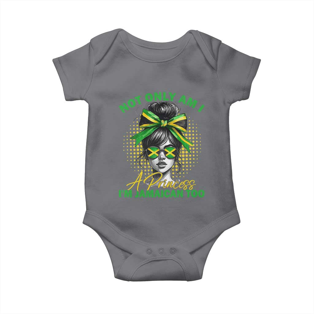 Jamaican Girl Baby Onesie Messy Bun Not Only Am I A Princess Im Jamaican Too - Wonder Print Shop
