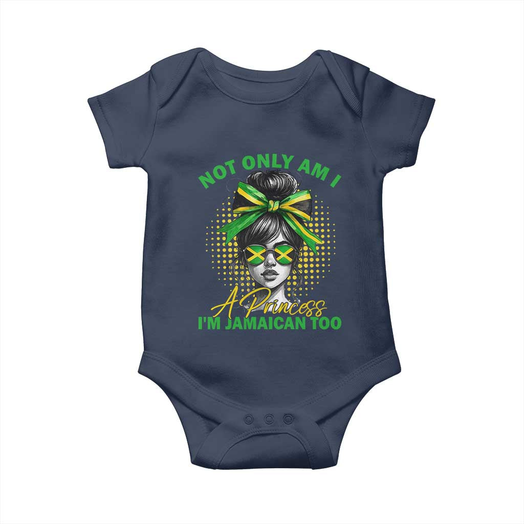 Jamaican Girl Baby Onesie Messy Bun Not Only Am I A Princess Im Jamaican Too - Wonder Print Shop
