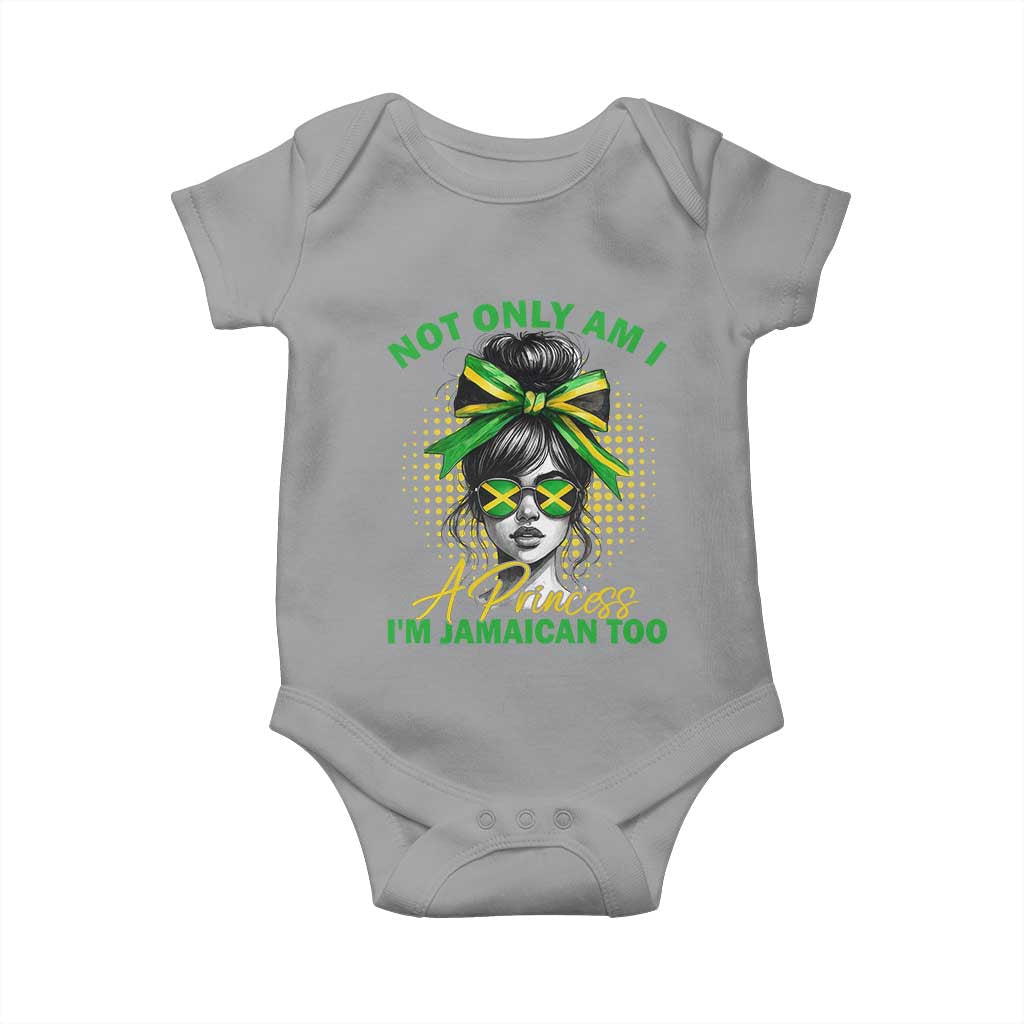 Jamaican Girl Baby Onesie Messy Bun Not Only Am I A Princess Im Jamaican Too - Wonder Print Shop