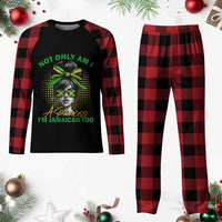 Jamaican Girl Plaid Pajama Set Messy Bun Not Only Am I A Princess Im Jamaican Too - Wonder Print Shop