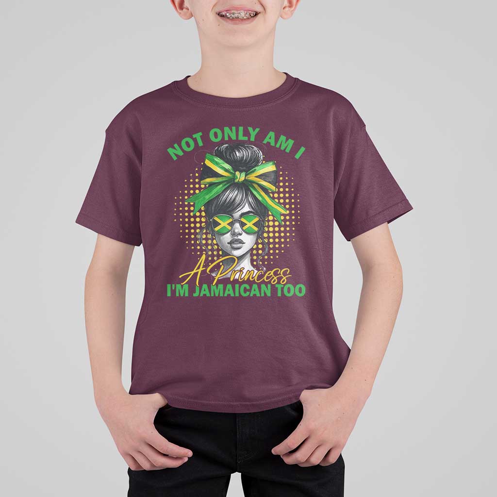 Jamaican Girl T Shirt For Kid Messy Bun Not Only Am I A Princess Im Jamaican Too - Wonder Print Shop