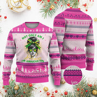 Jamaican Girl Ugly Christmas Sweater Messy Bun Not Only Am I A Princess Im Jamaican Too - Wonder Print Shop