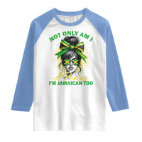 Jamaican Girl Raglan Shirt Messy Bun Not Only Am I A Princess Im Jamaican Too - Wonder Print Shop