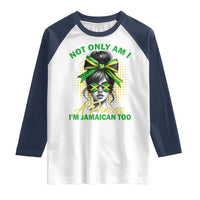 Jamaican Girl Raglan Shirt Messy Bun Not Only Am I A Princess Im Jamaican Too - Wonder Print Shop