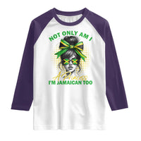 Jamaican Girl Raglan Shirt Messy Bun Not Only Am I A Princess Im Jamaican Too - Wonder Print Shop