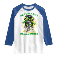 Jamaican Girl Raglan Shirt Messy Bun Not Only Am I A Princess Im Jamaican Too - Wonder Print Shop