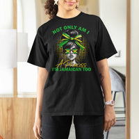 Jamaican Girl T Shirt For Women Messy Bun Not Only Am I A Princess Im Jamaican Too - Wonder Print Shop