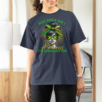 Jamaican Girl T Shirt For Women Messy Bun Not Only Am I A Princess Im Jamaican Too - Wonder Print Shop