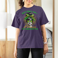 Jamaican Girl T Shirt For Women Messy Bun Not Only Am I A Princess Im Jamaican Too - Wonder Print Shop