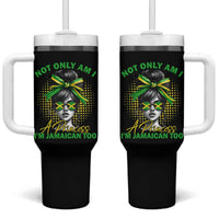 Jamaican Girl Tumbler With Handle Messy Bun Not Only Am I A Princess Im Jamaican Too - Wonder Print Shop