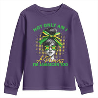 Jamaican Girl Youth Sweatshirt Messy Bun Not Only Am I A Princess Im Jamaican Too - Wonder Print Shop