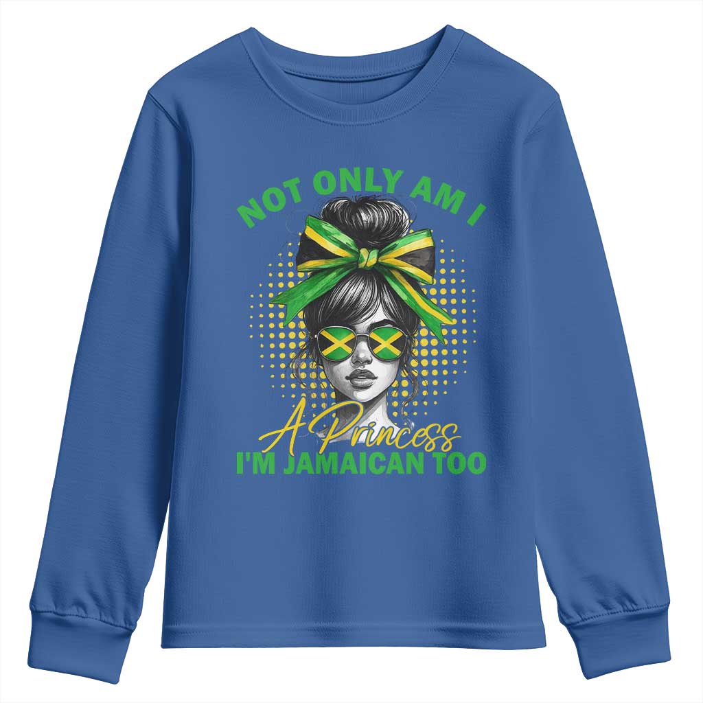 Jamaican Girl Youth Sweatshirt Messy Bun Not Only Am I A Princess Im Jamaican Too - Wonder Print Shop