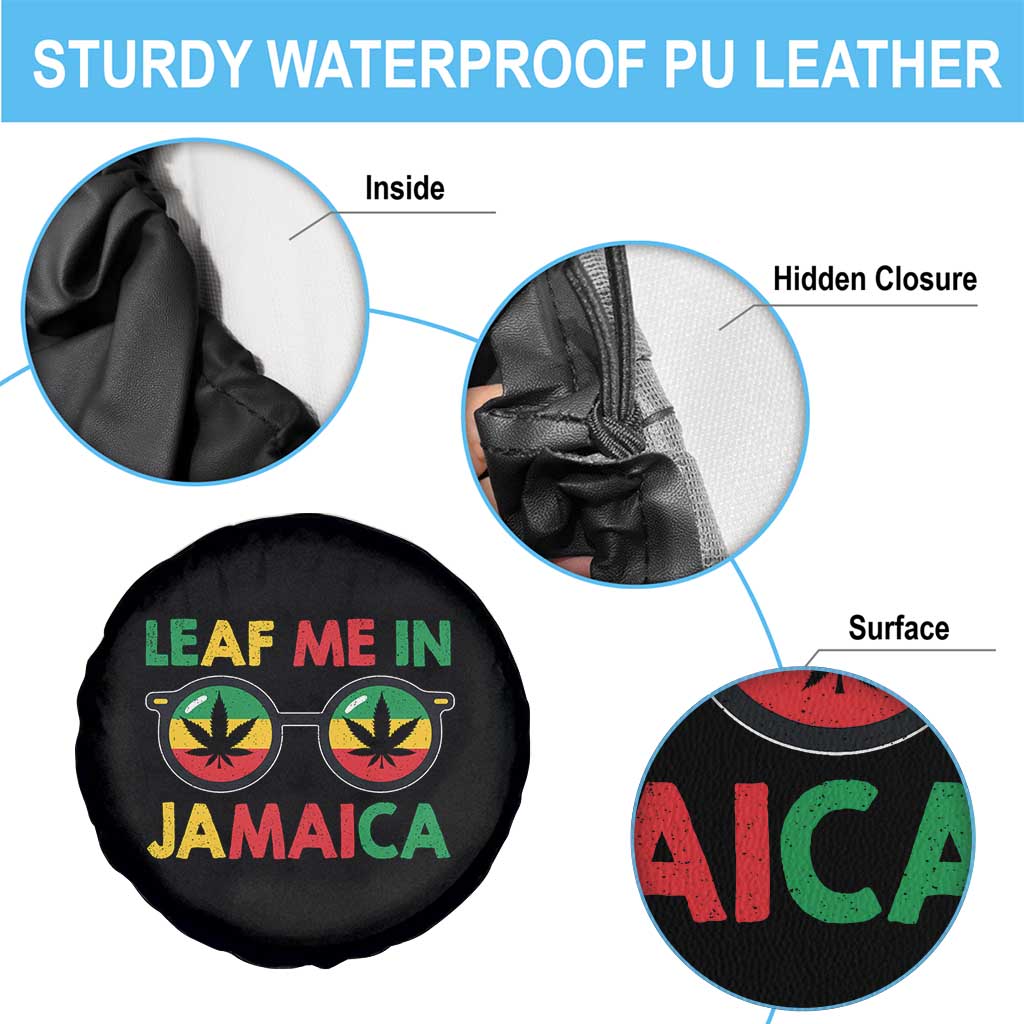Leaf Me In Jamaica Spare Tire Cover Funny Weed Stoner Marijuana Jamaican Rasta Reggae - Wonder Print Shop