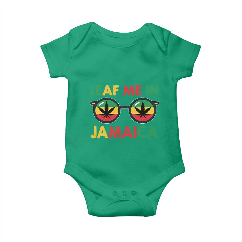 Leaf Me In Jamaica Baby Onesie Funny Weed Stoner Marijuana Jamaican Rasta Reggae - Wonder Print Shop