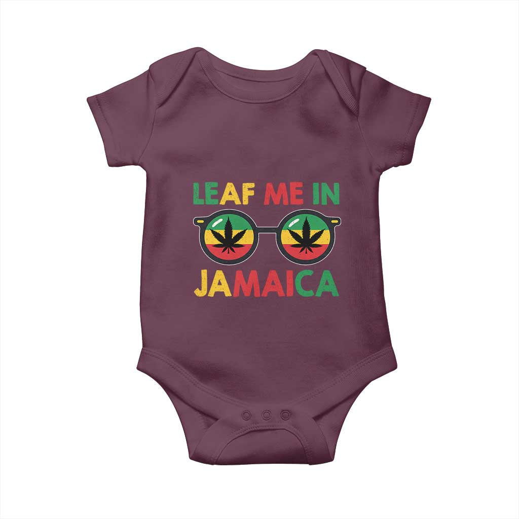 Leaf Me In Jamaica Baby Onesie Funny Weed Stoner Marijuana Jamaican Rasta Reggae - Wonder Print Shop