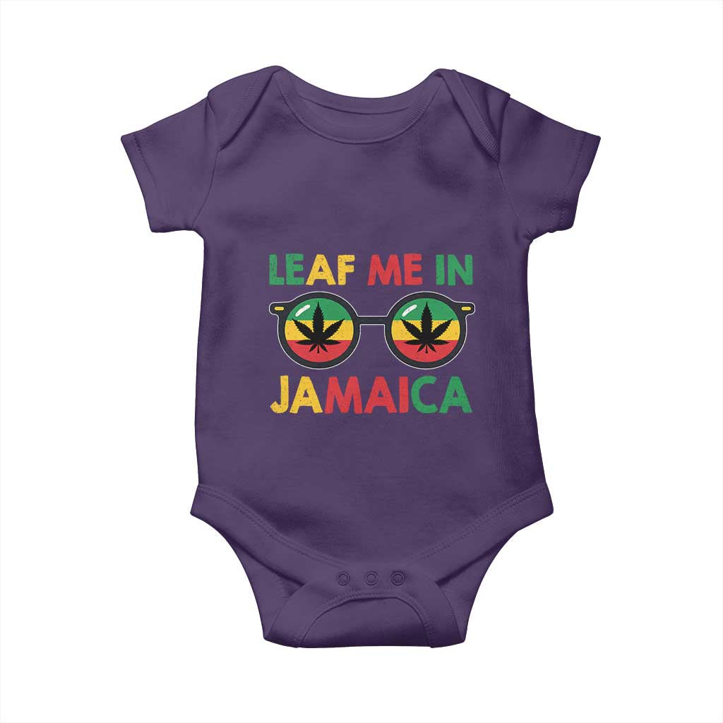 Leaf Me In Jamaica Baby Onesie Funny Weed Stoner Marijuana Jamaican Rasta Reggae - Wonder Print Shop
